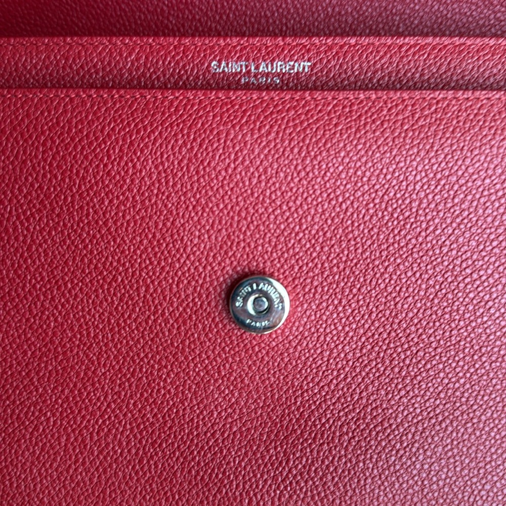 🇫🇷 Saint Laurent Medium Sunset Red Shoulder Bag Like New - Picture 11 of 11